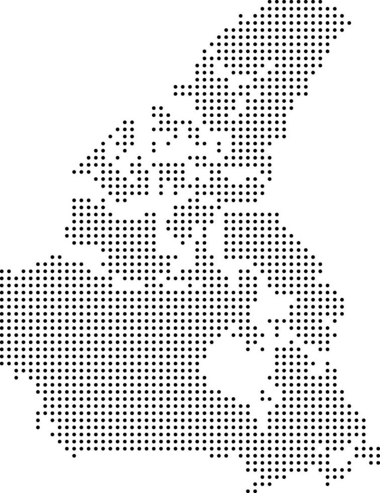 Black Dot Canada Map American Country vector