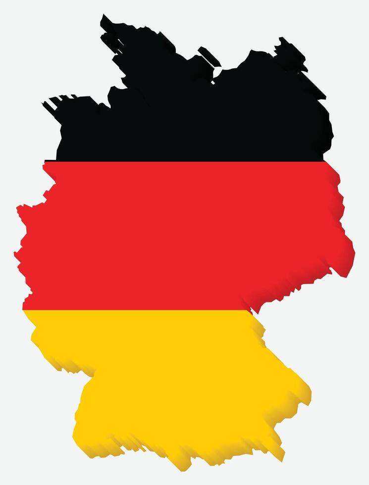 3D Maps of Germany with Germany Flag Europe Country vector