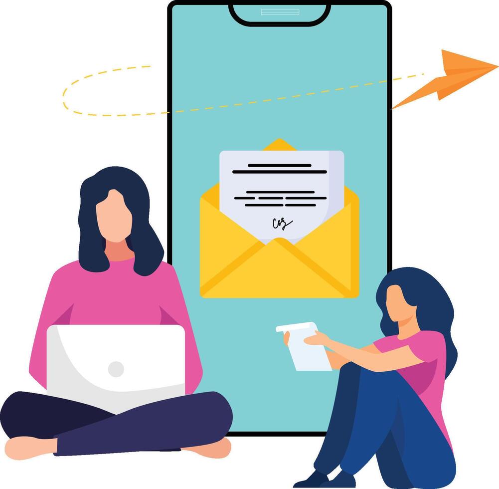 Businessman forwarding business email Illustration vector