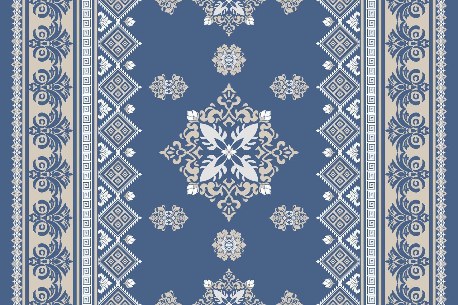 Decorative blue and white pattern design vector