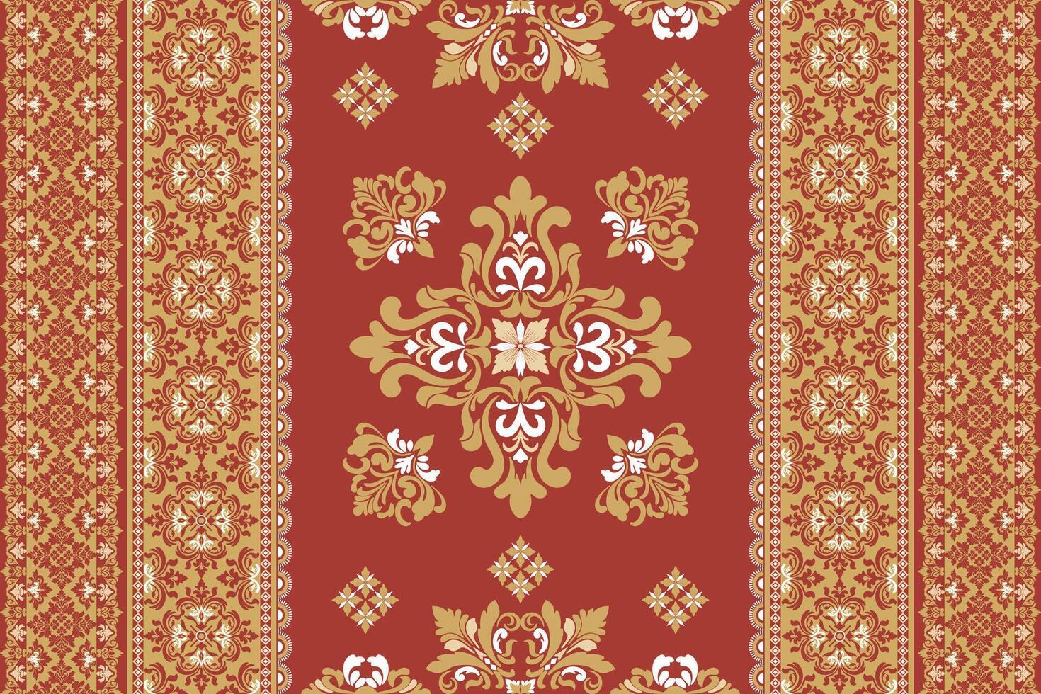 Red and gold ornamental pattern design vector
