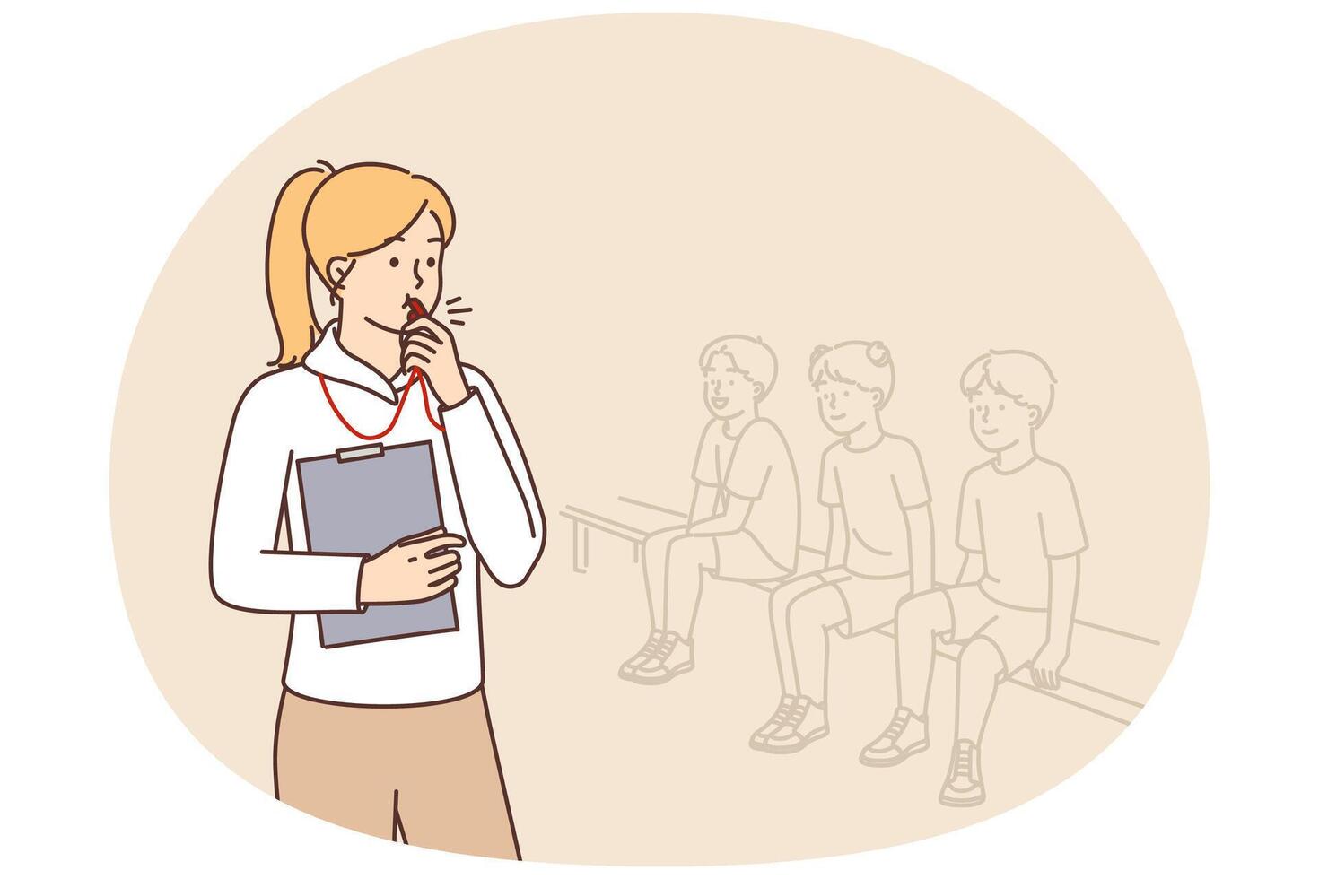 Coach with clipboard and whistle vector