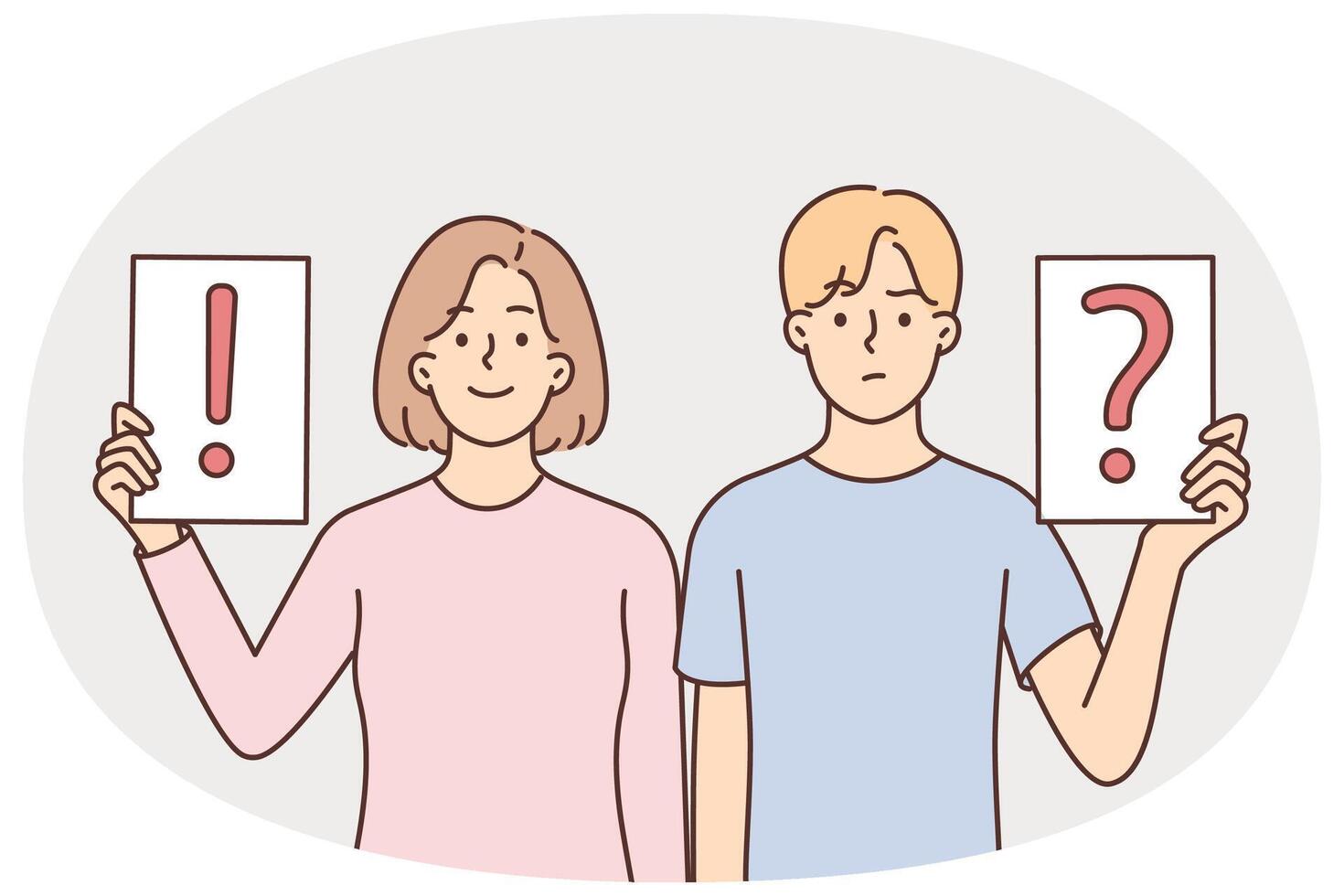Characters with exclamation and question marks vector