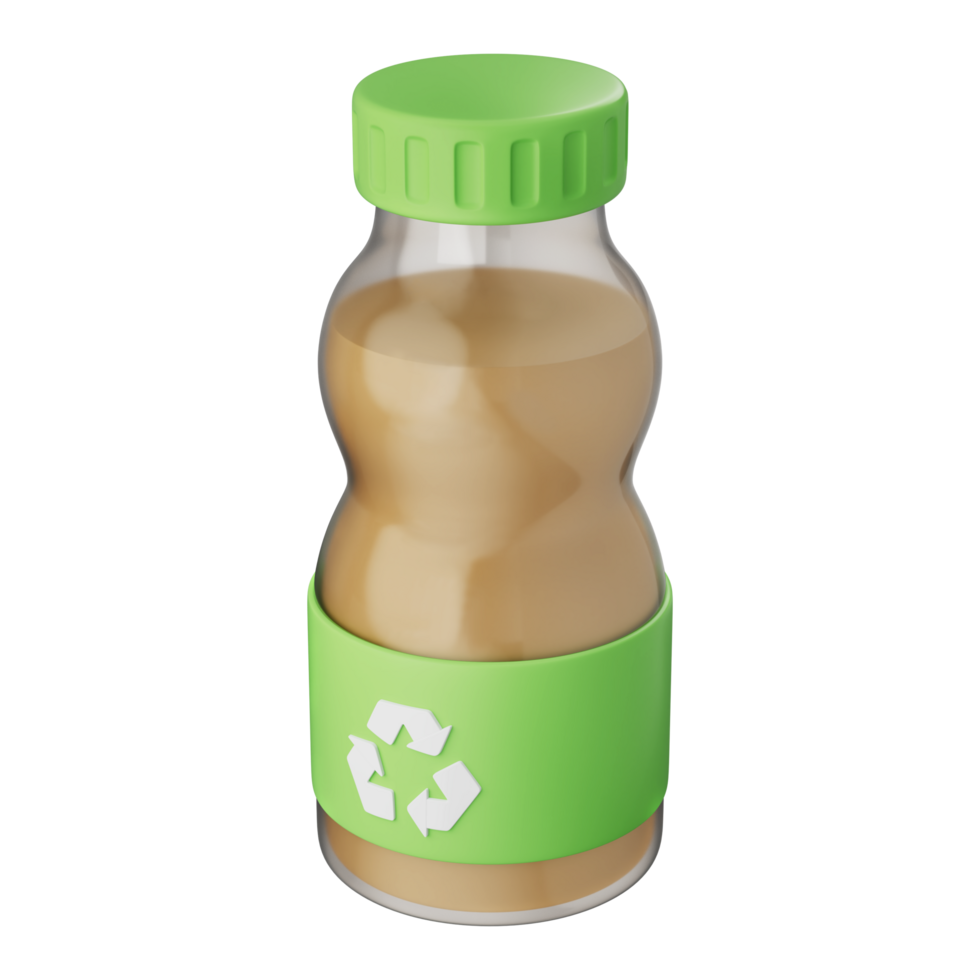 Eco bottle with recycle label and organic drink showing green concept and clean design png