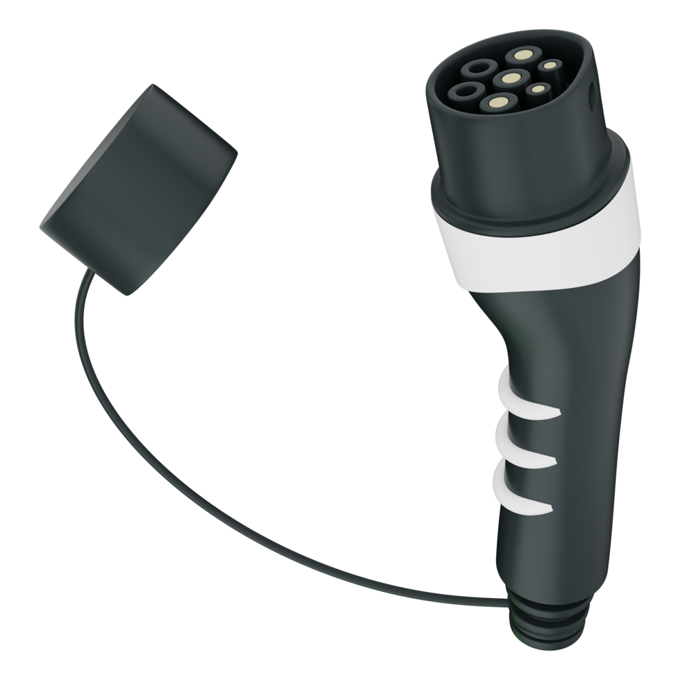 Ev Charging Plug Connector Electric Vehicle Power Clean Energy Technology 3d png
