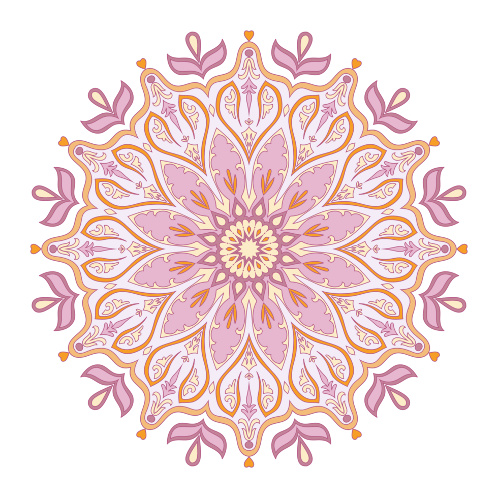 Light Mandala Pastel Mandala for Fabric Decoration, Carpet Pattern, Transparent Background Coloring Book png