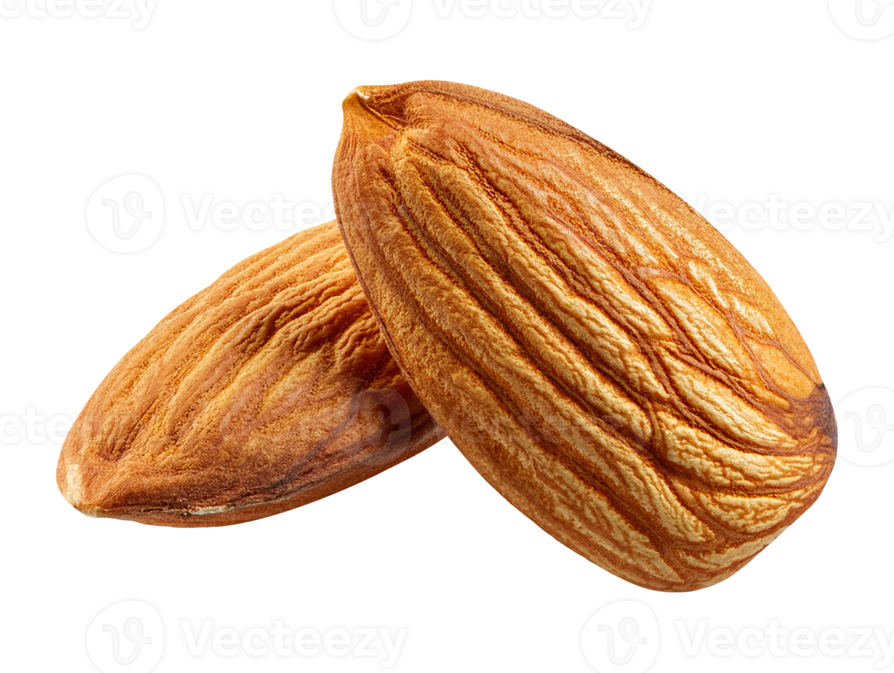 Whole almonds isolated on transparent background png