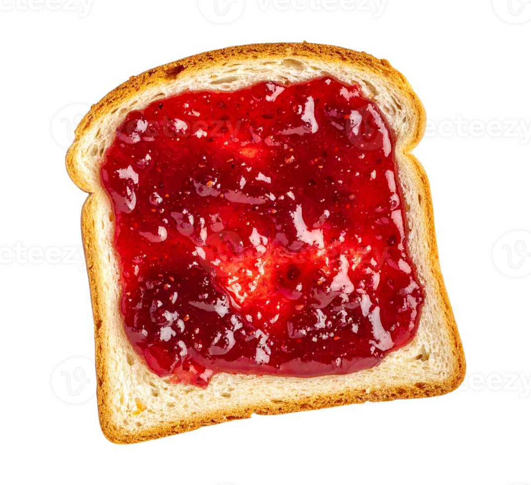 Jam covered toast slice png