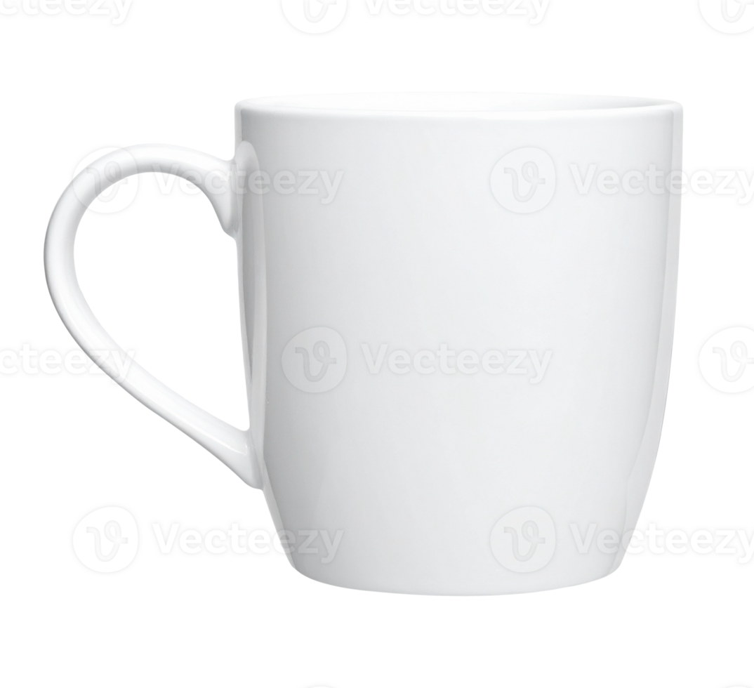 White ceramic mug isolated on transparent background png