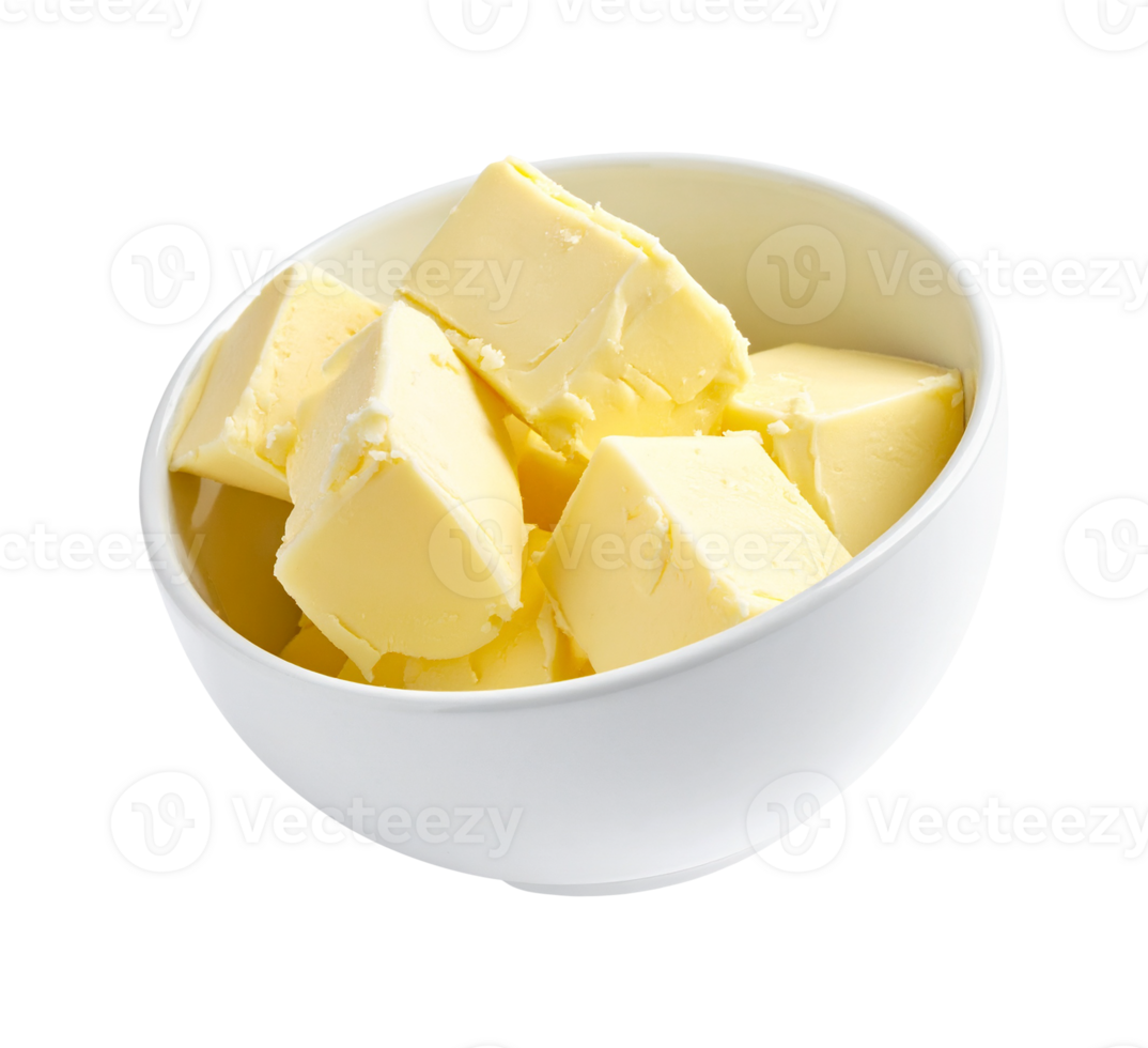 Soft yellow butter in a white container png