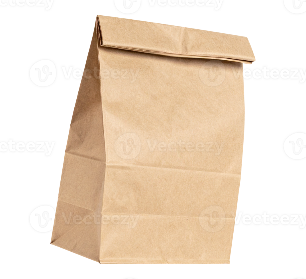 Simple brown kraft pouch with sealed top png