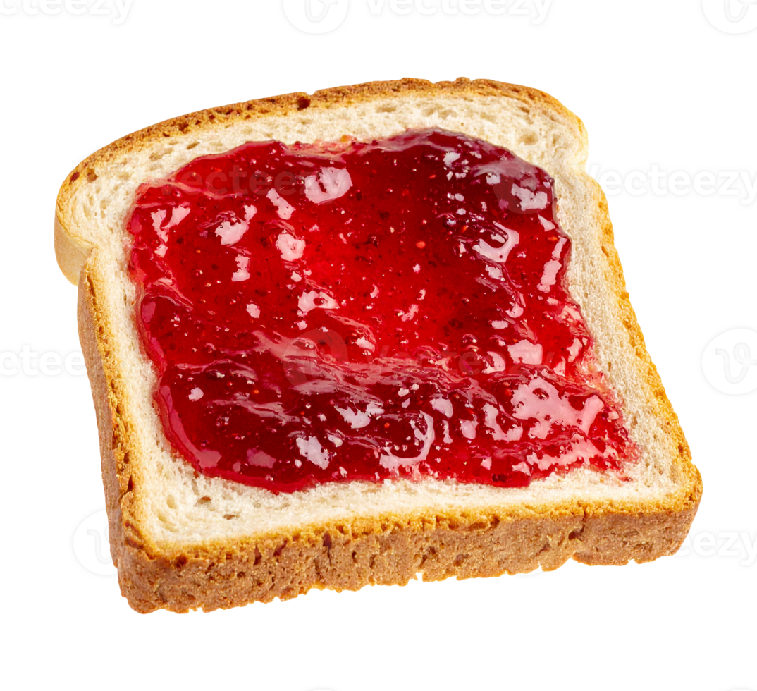 Isolated bread with red jam png