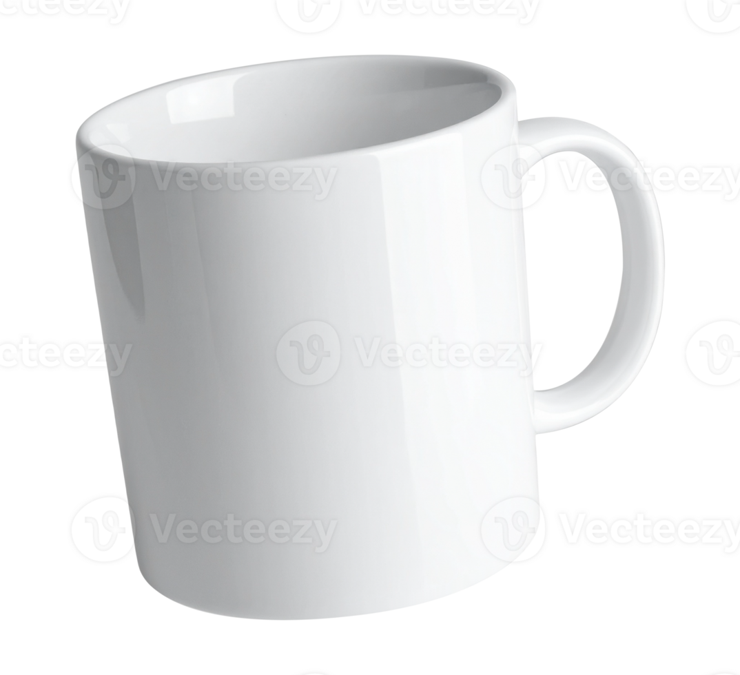 Minimalist white ceramic cup mockup png