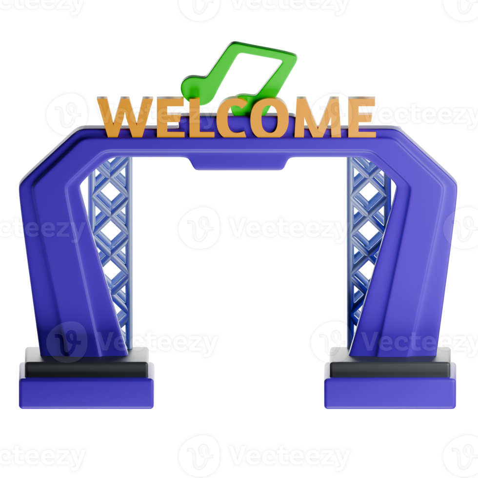Gate welcome concert 3D Illustration png