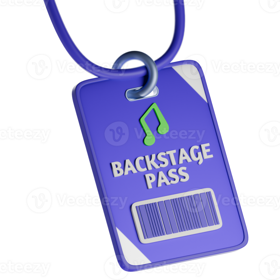 Backstage Pass 3D Illustration png