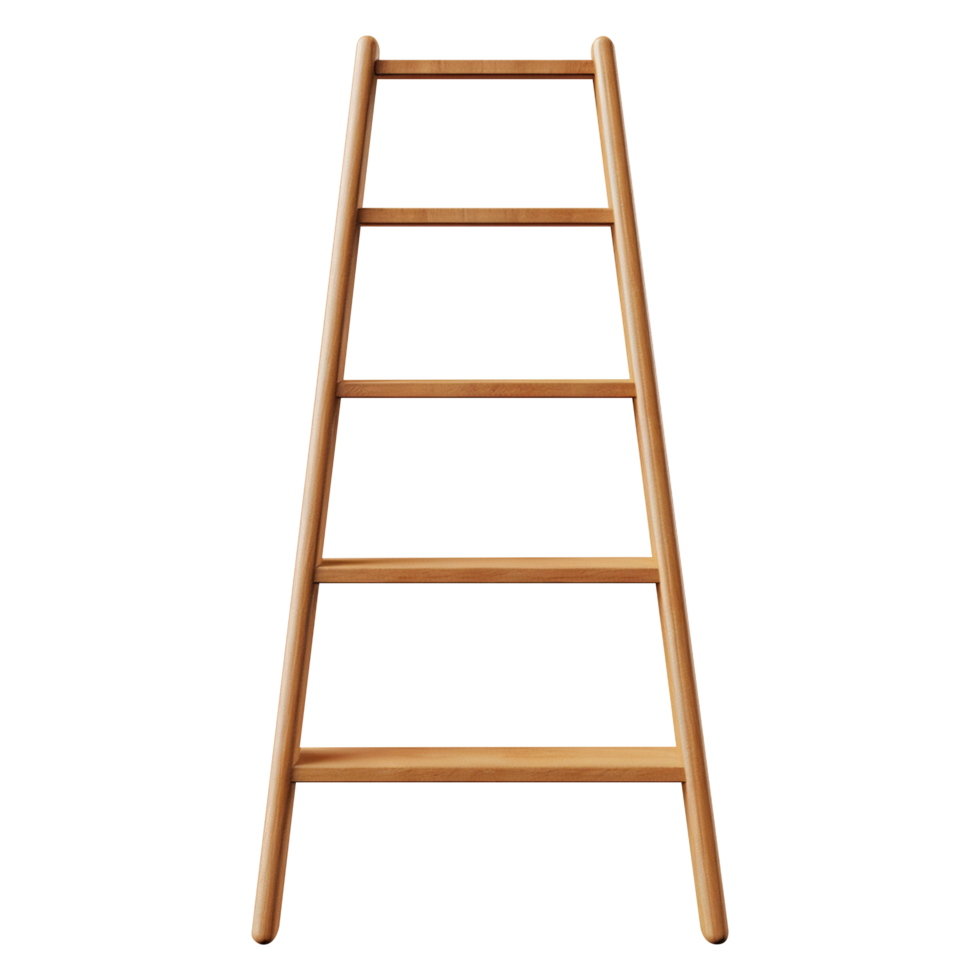 Wooden step ladder mockup on transparent background ideal for repair maintenance or architectural projects png