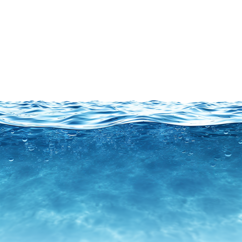 Natural ocean surface beautifully rendered blue ocean on transparent background png