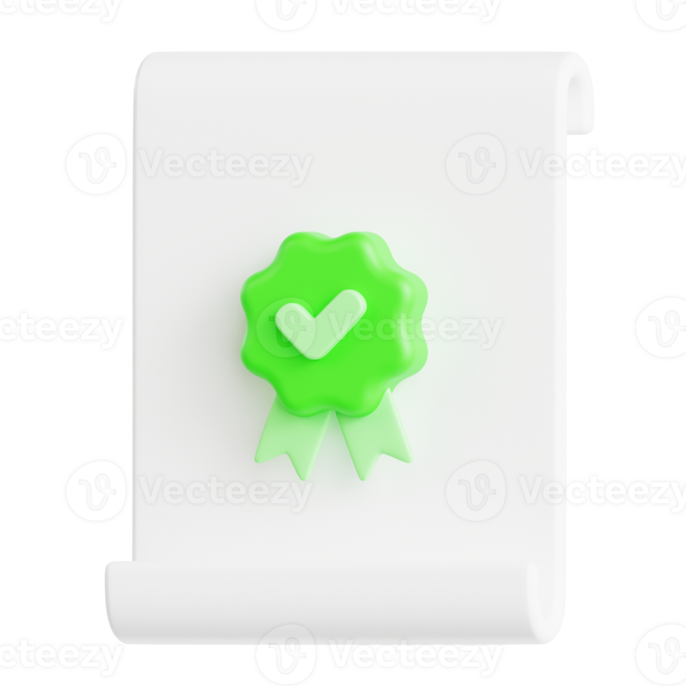 Paper Approve 3D Ilustration png