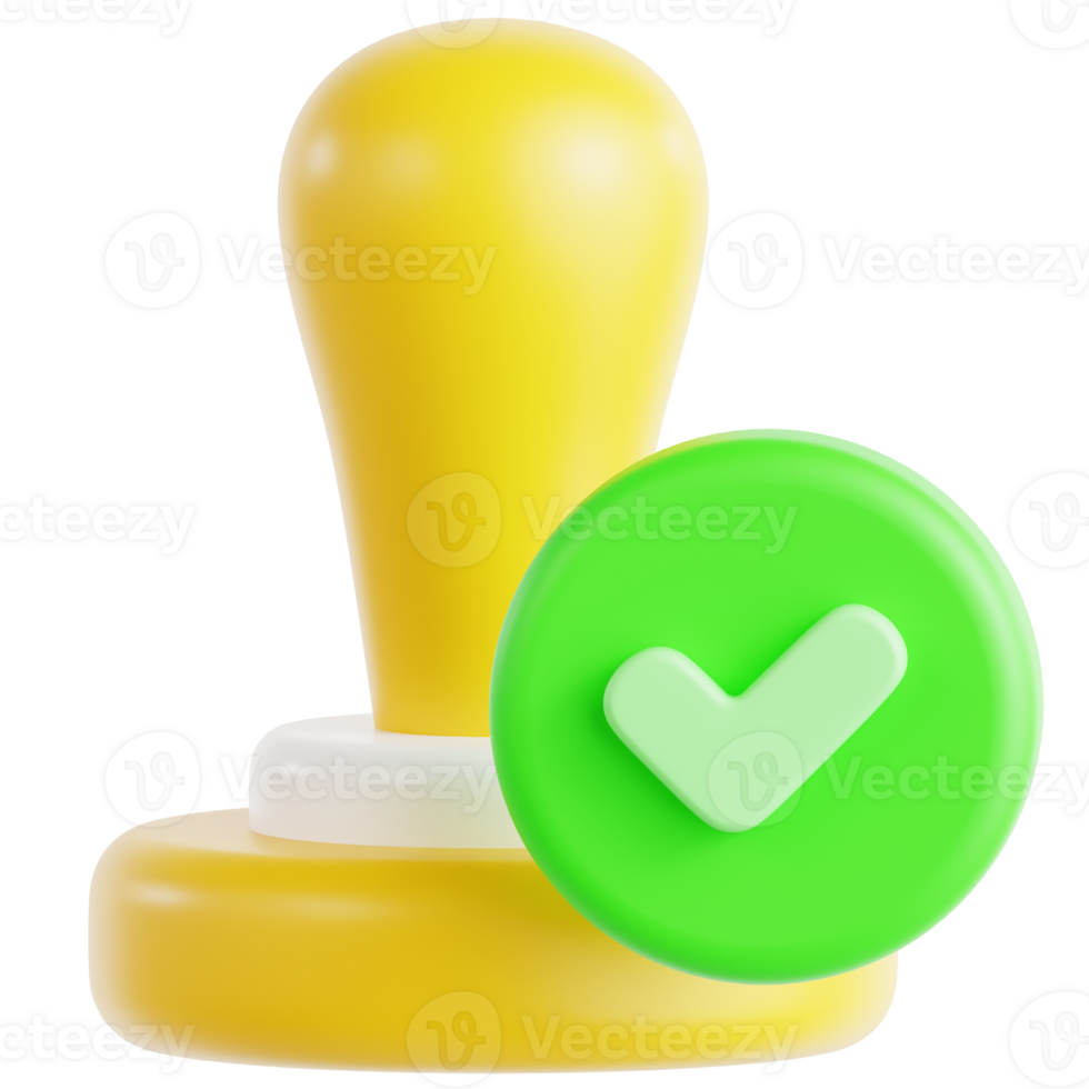 Stamp Approve 3D Ilustration png