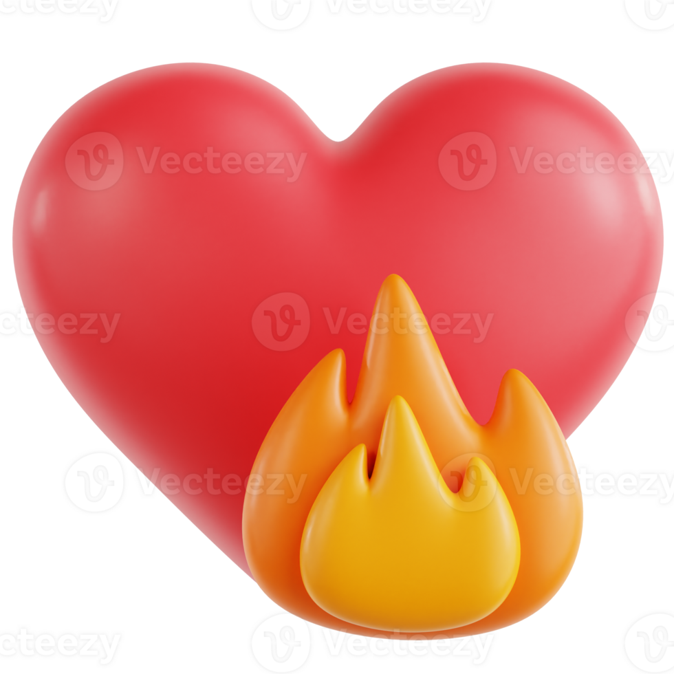 Love Burning 3D Ilustration png