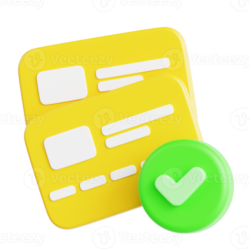 Debit Card Approve 3D Ilustration png