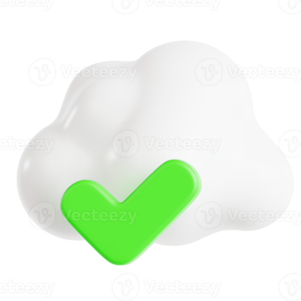 Cloud Approve 3D Ilustration png