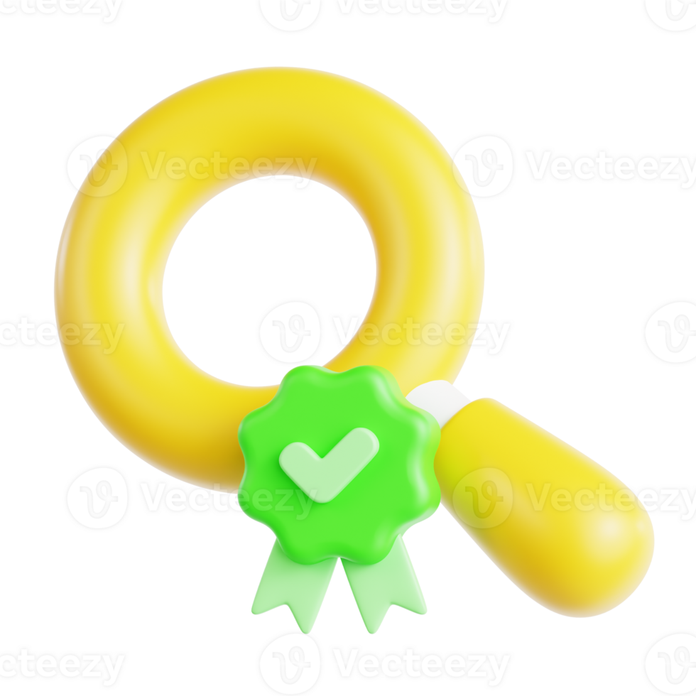 Search Approve 3D Ilustration png