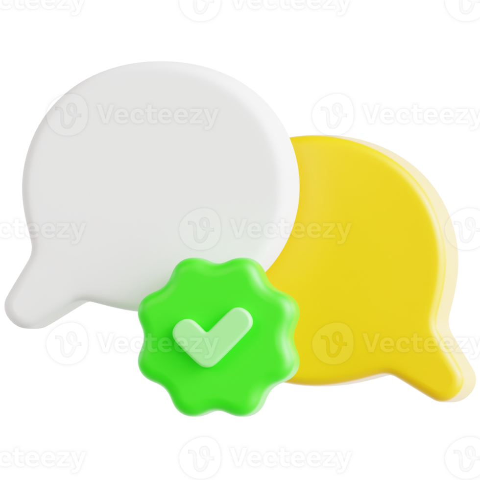 Message Approve 3D Ilustration png