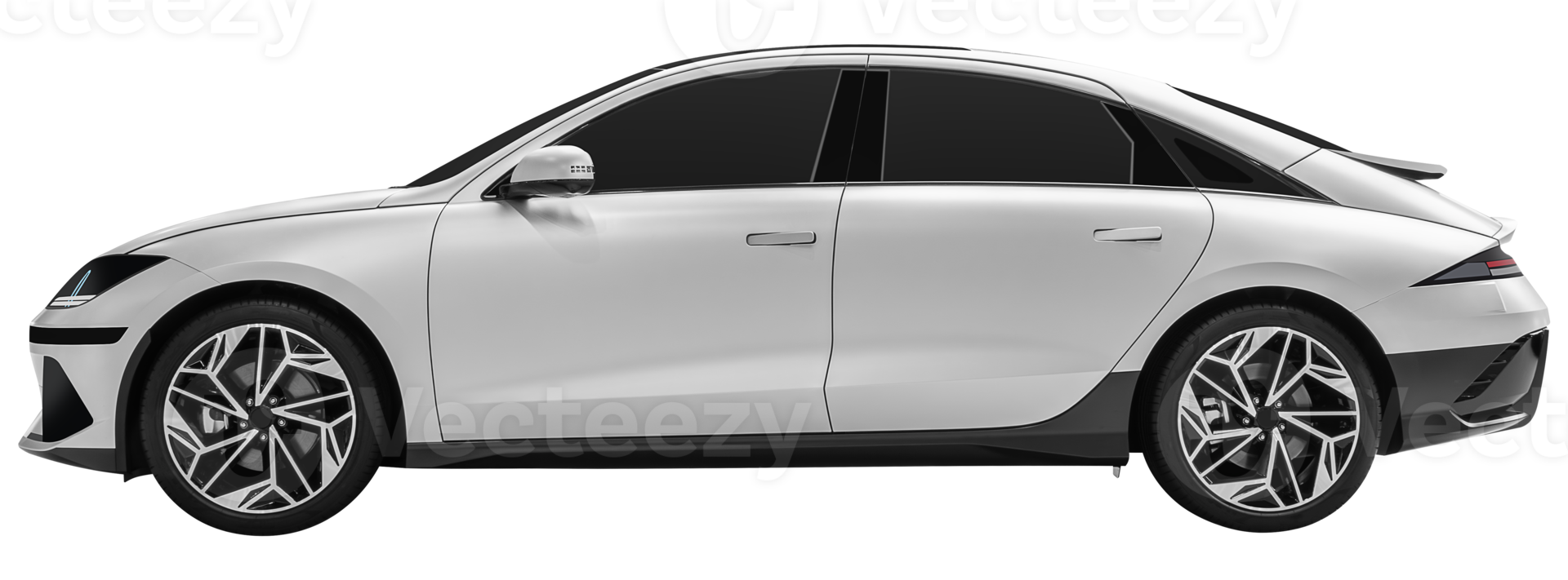 Side view gray sedan electric car png