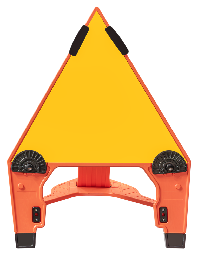 Mock up triangle yellow traffic sign png