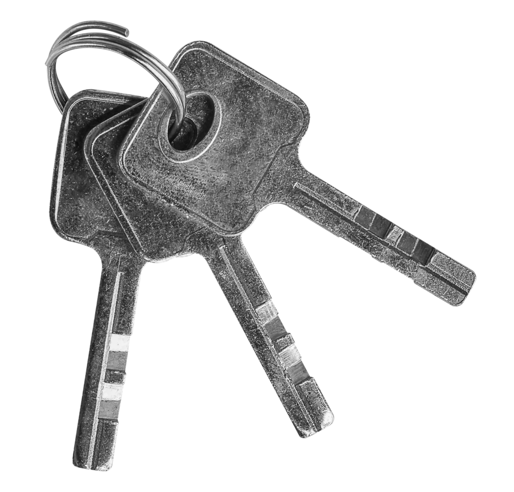Three silver key png