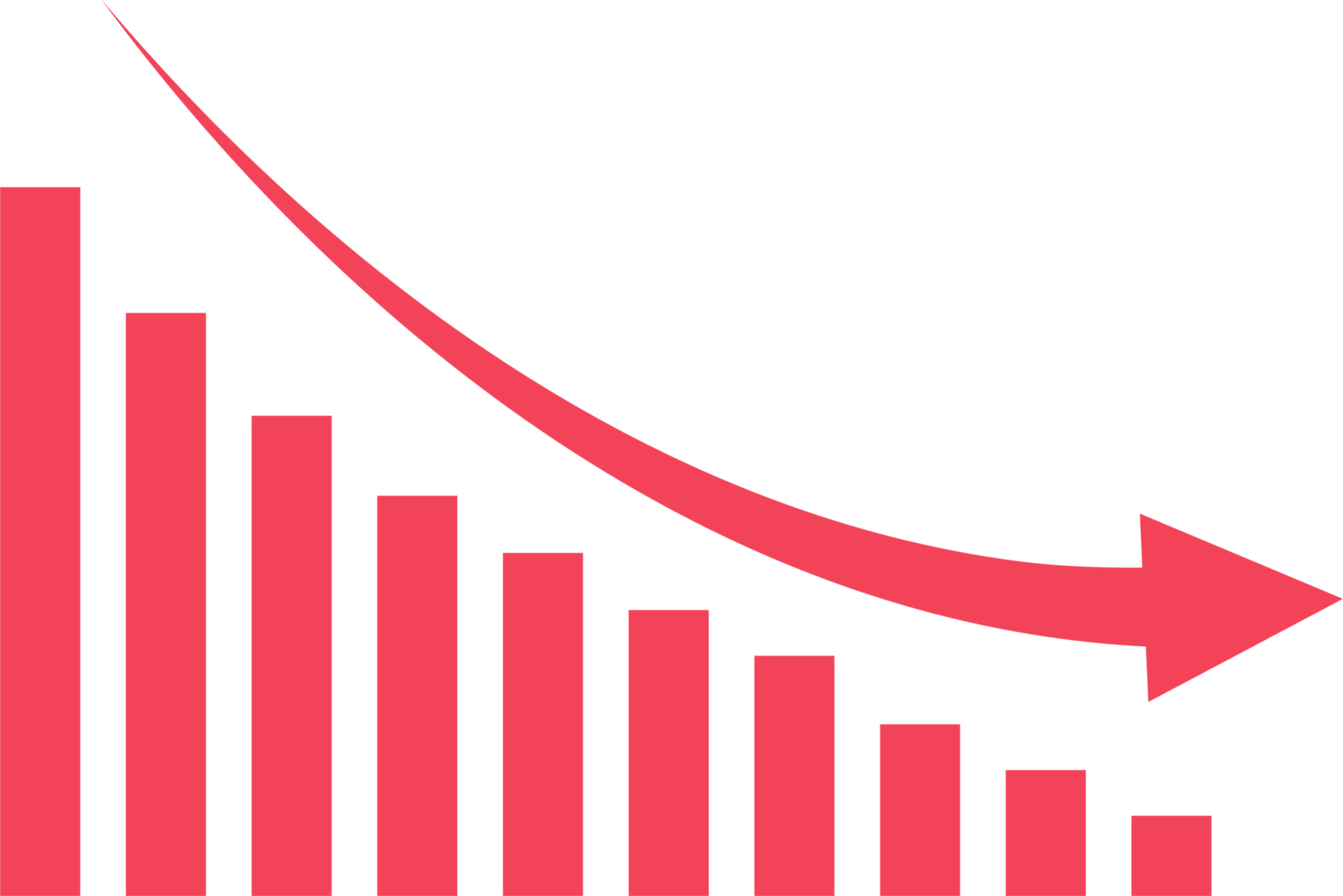 Red arrow going down stock icon png