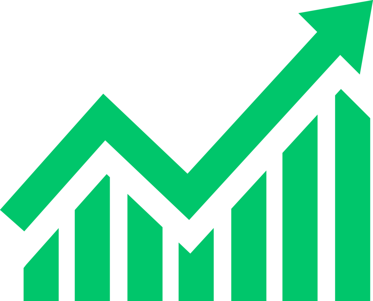 Graph going down and up sign with green arrows icon png
