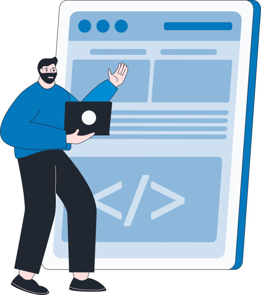 Programmer web landing page design application concept png