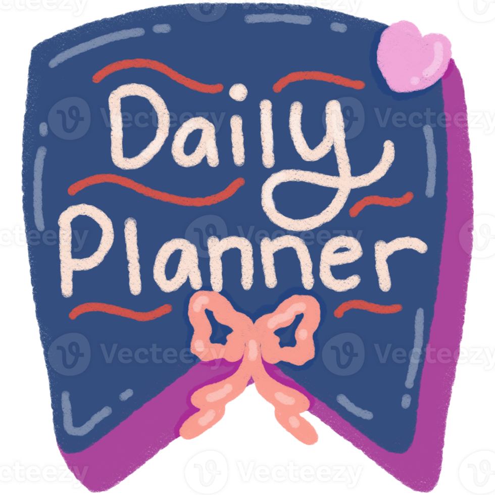 Cute Daily Planner Illustration for Stationery and Digital Journal png