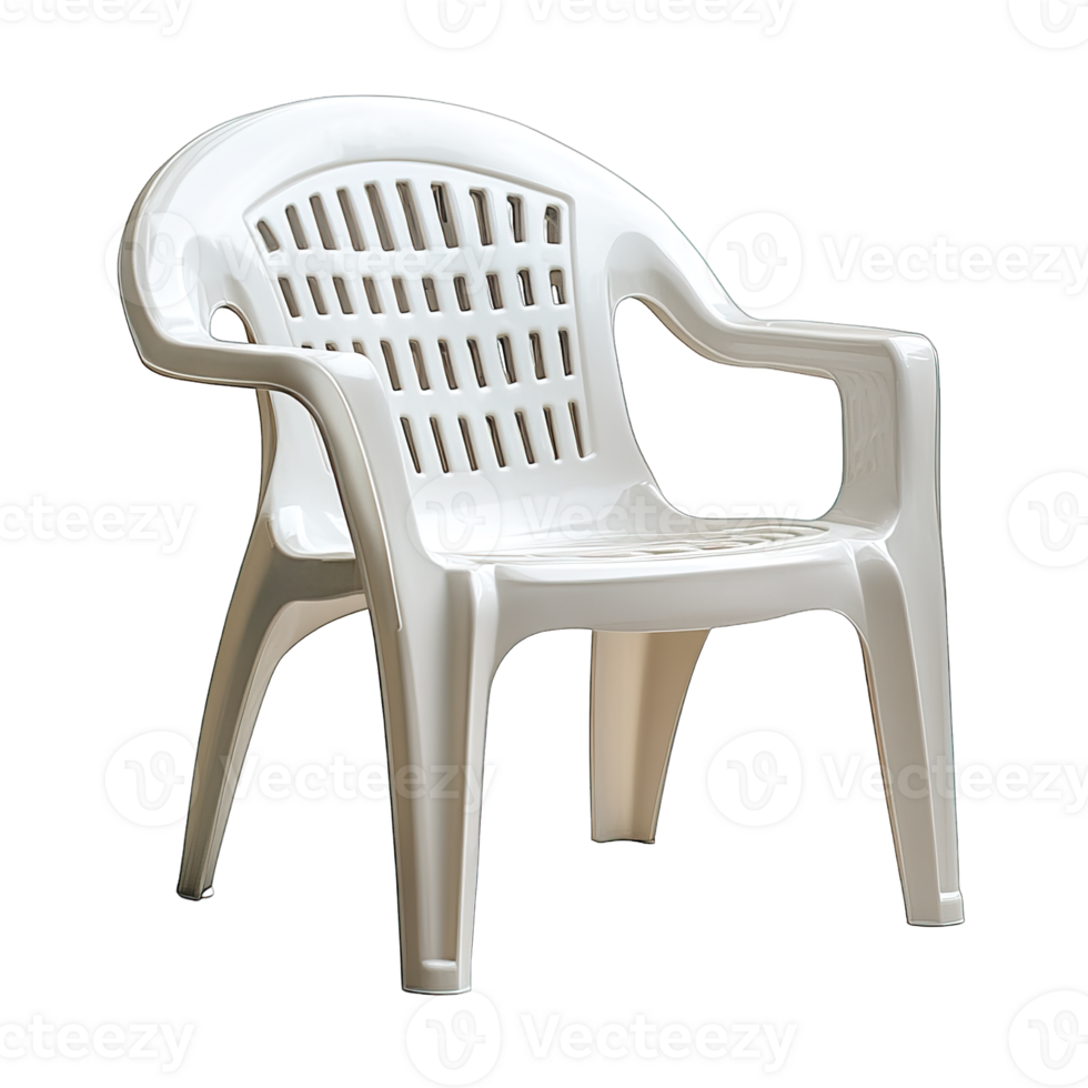 White plastic chair isolated on transparent background, png