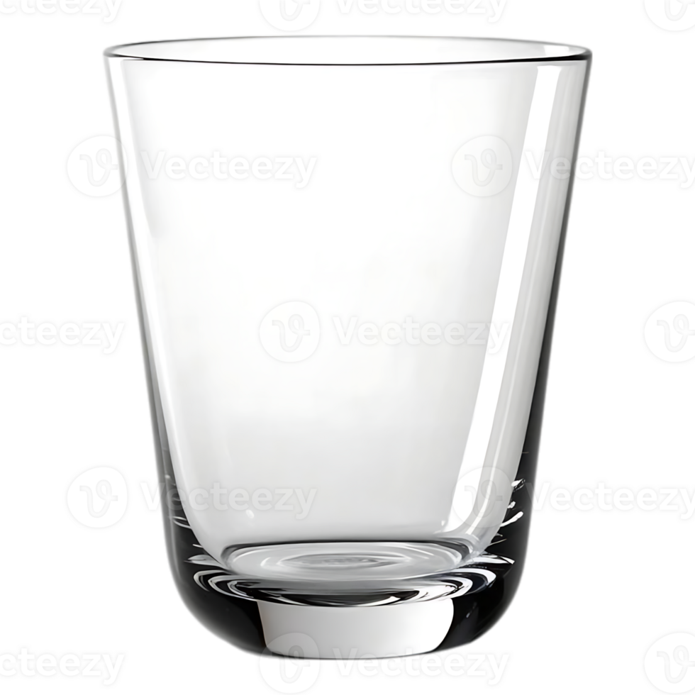Elegant Clear Glass Tumbler with Thick Base and Smooth Rim. png