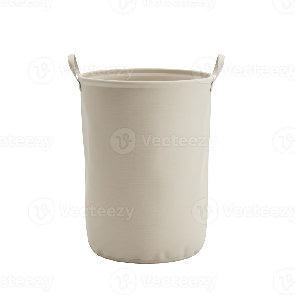 A white laundry basket with handles png