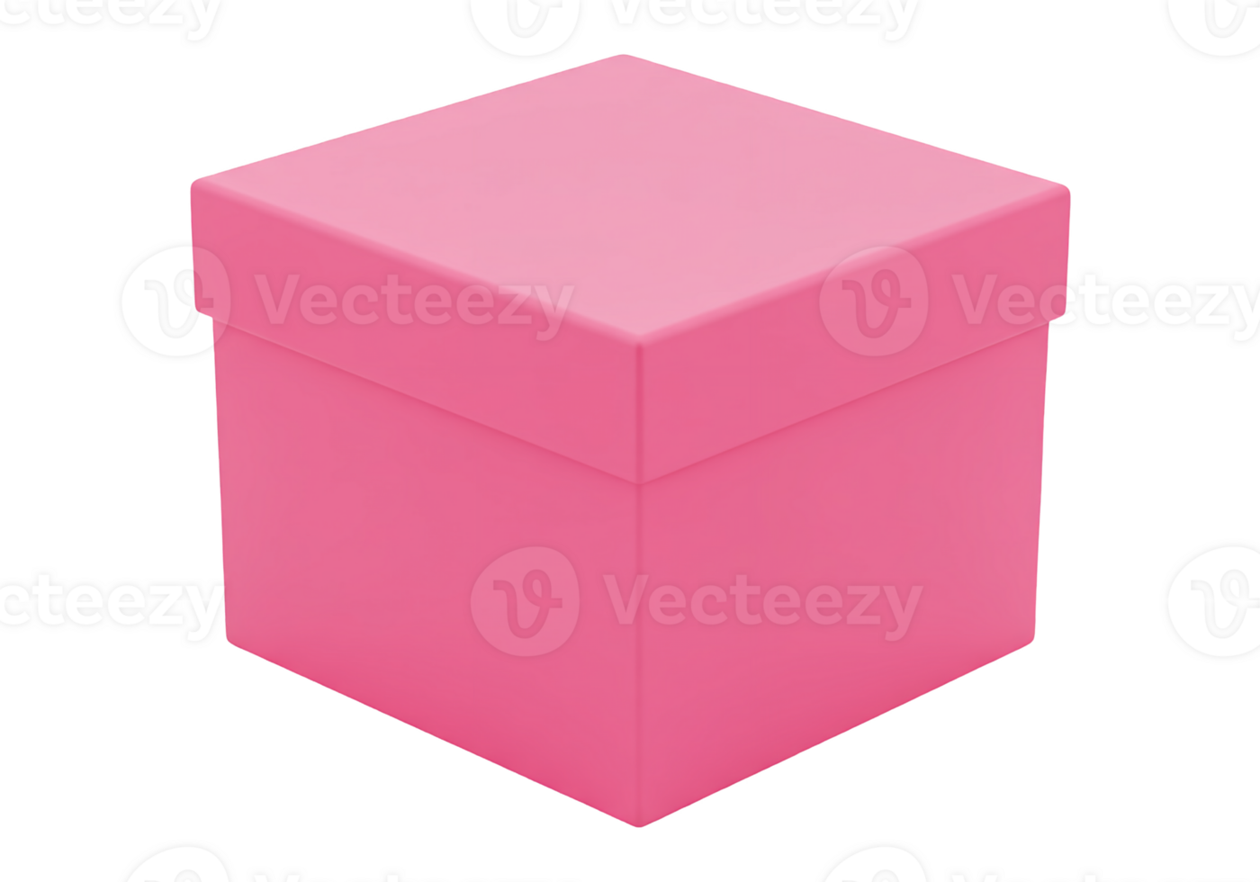 Simple pink gift box with lid isolated on transparent background png