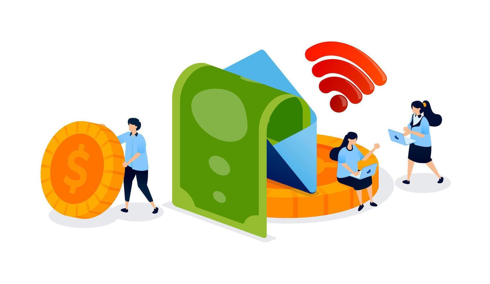 Finance and communication illustration vector