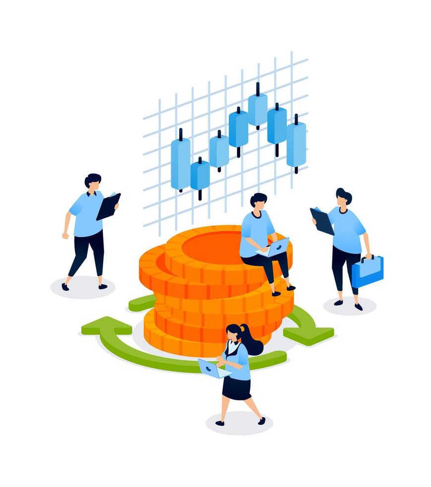 Investment strategies and financial growth illustration vector