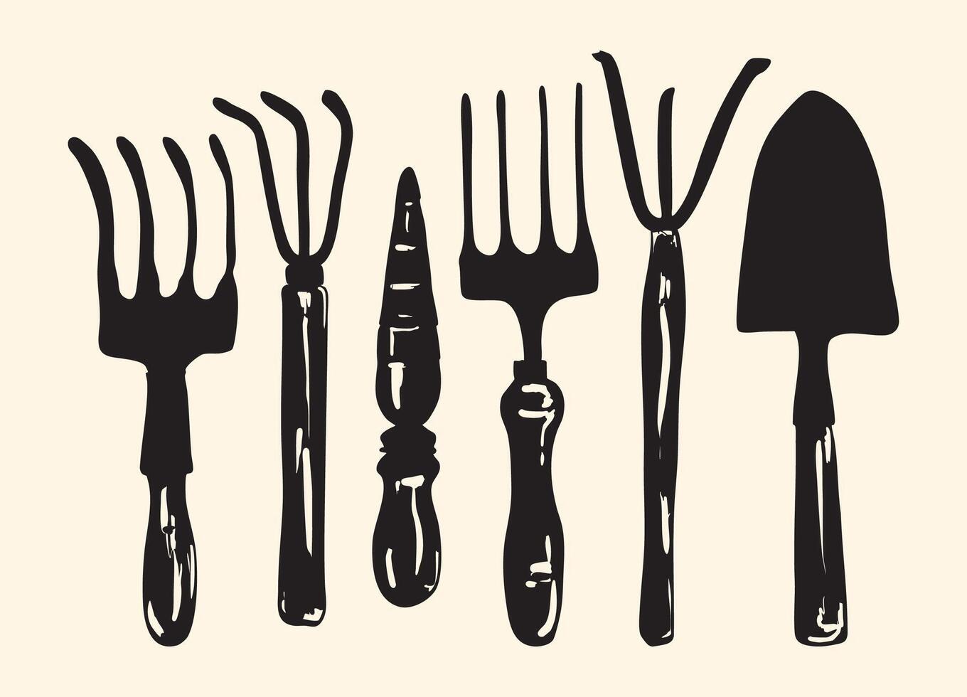 Vintage Garden Tools Set Illustration vector