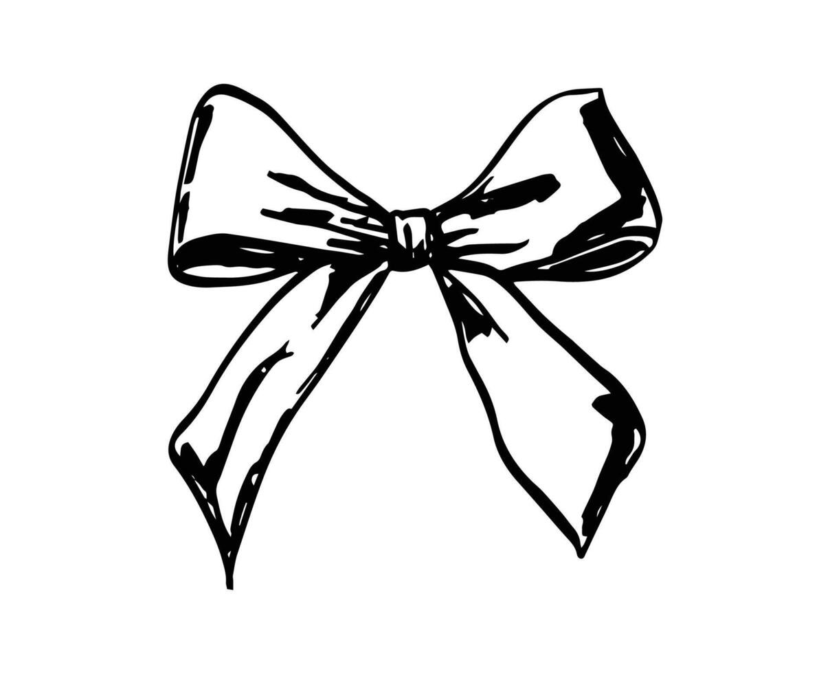 Vintage Coquette Hand-Drawn Ribbon Illustration vector