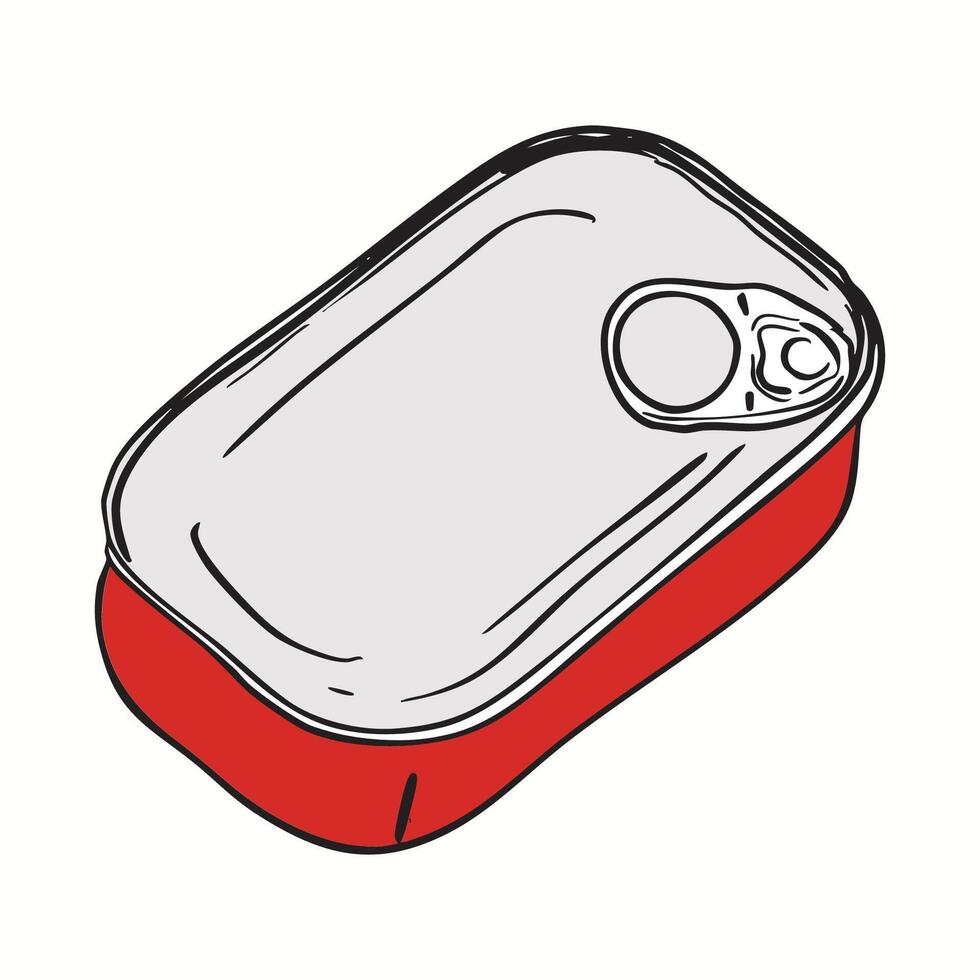 Closed Tin Can Vintage Style Illustration vector
