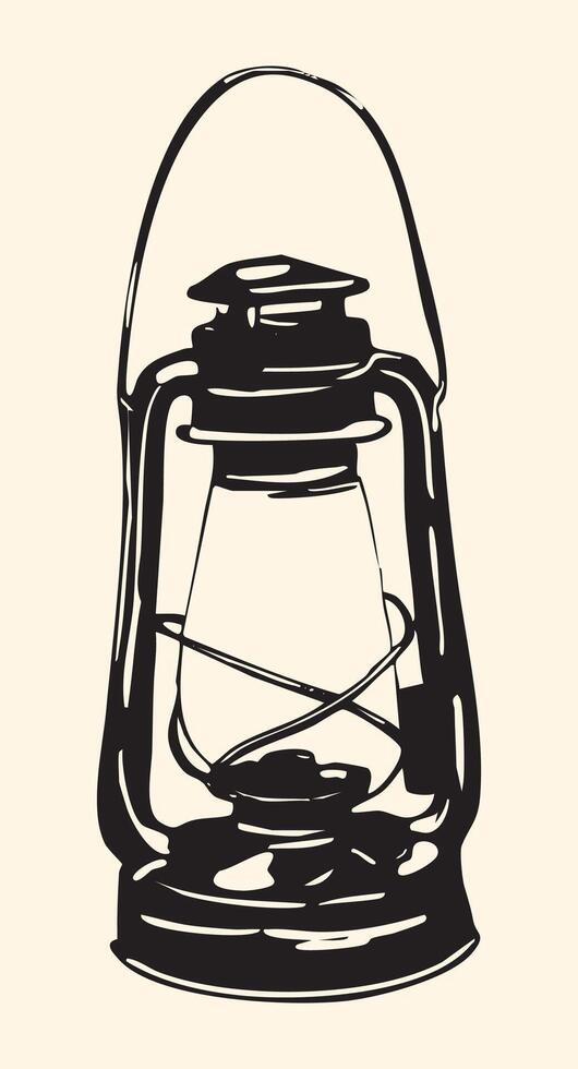 Black Vintage Lantern Illustration vector
