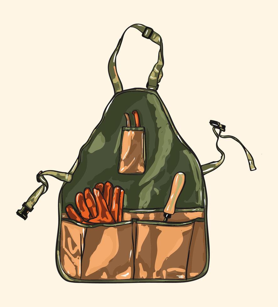Cottagecore Apron Illustration vector