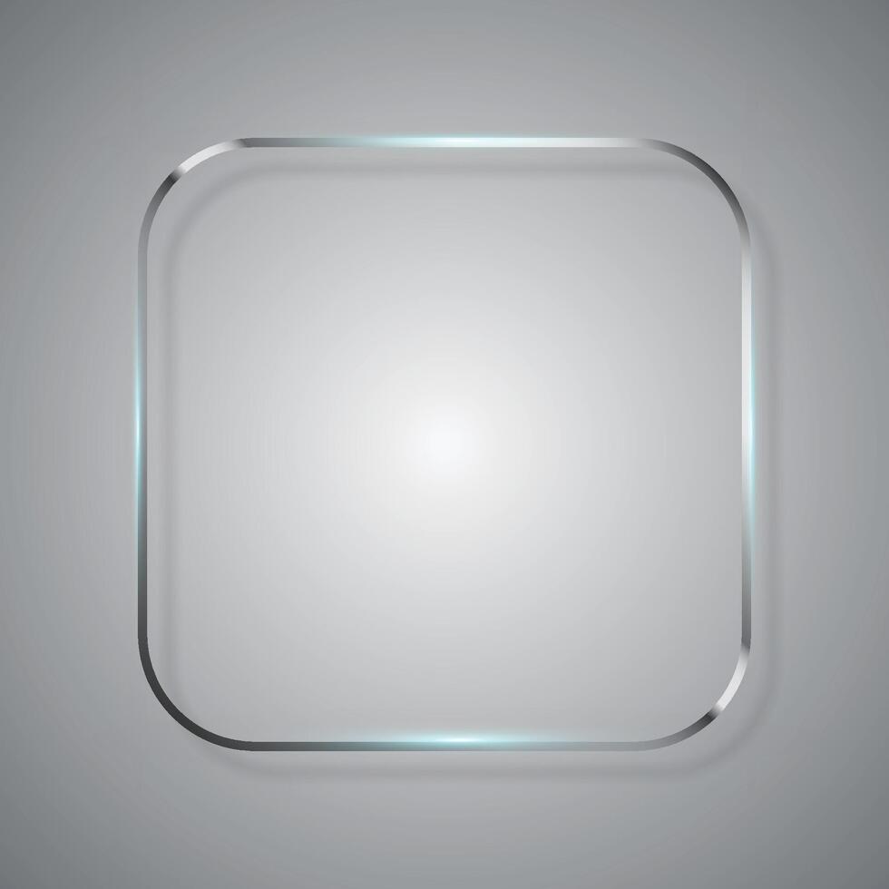 White banner design. Rounded square banner with soft light. vector