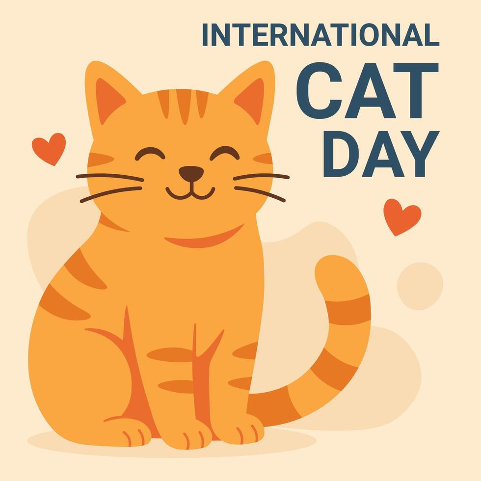 International cat day illustration vector