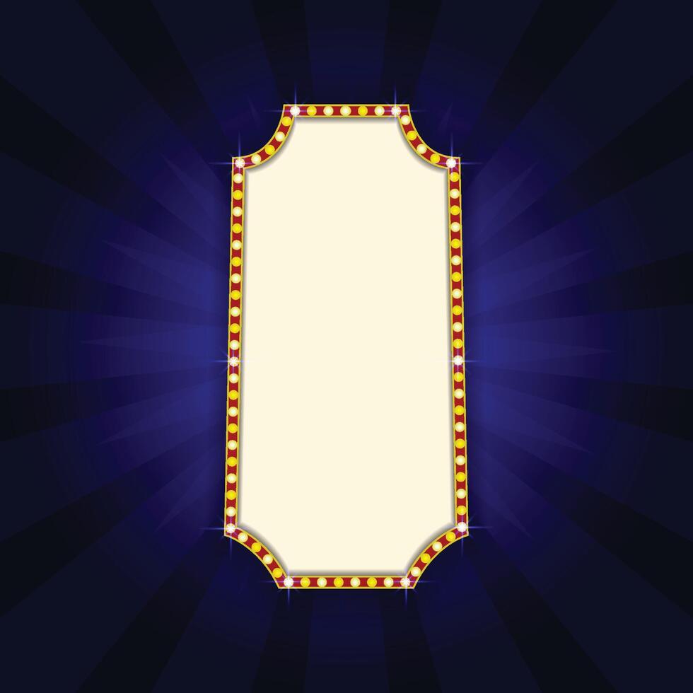 Retro Cinema with blue neon and sparkling color vector