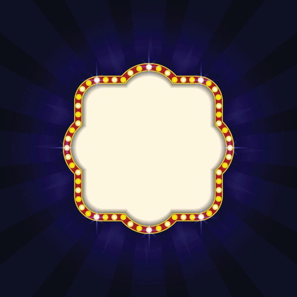 Cinema retro with blue neon and beautiful concept vector